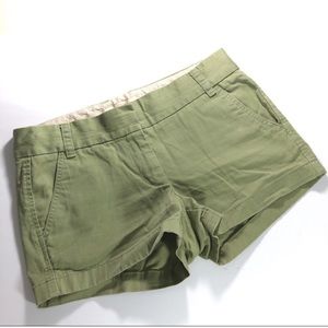 J Crew olive green chino shorts